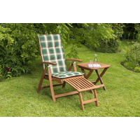 GARTENKLAPPSESSEL-SET Eukalyptusholz Grün, Naturfarben  - Naturfarben/Grün, ROMANTIK / LANDHAUS, Holz/Textil (49,5/43/48,5cm) - Gardenson