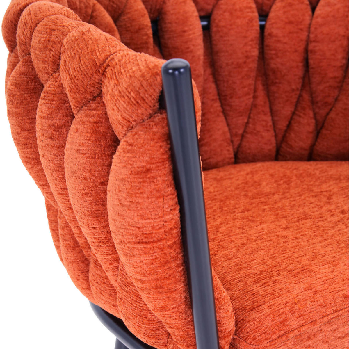 ARMLEHNSTUHL  in Chenille  - Rostfarben/Schwarz, Design, Textil/Metall (60/78/55cm) - Landscape