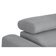 ECKSOFA in Webstoff Silberfarben  280/205 cm  - Silberfarben/Schwarz, Design, Textil/Metall (280/205cm) - Xora