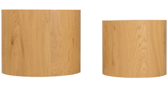 BEISTELLTISCHSET rund Eichefarben - Eichefarben, Design, Holzwerkstoff (38-48/38-48/32-38cm) - Carryhome