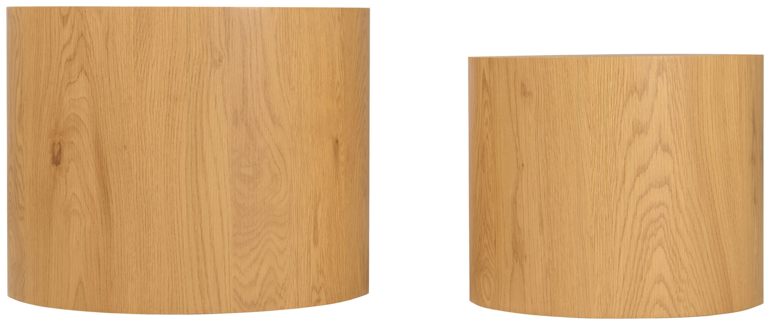 BEISTELLTISCHSET rund Eichefarben  - Eichefarben, Design, Holzwerkstoff (38-48/38-48/32-38cm) - Carryhome