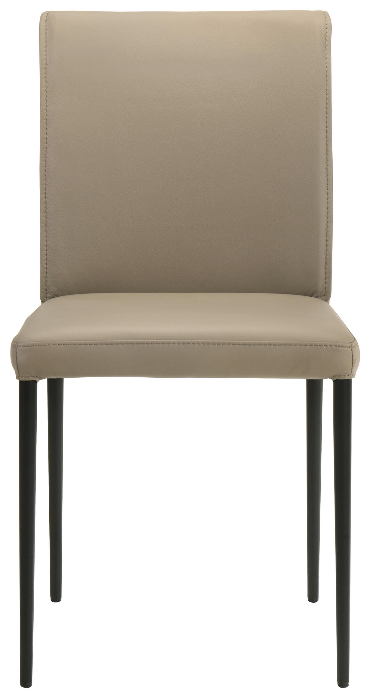 STUHL Echtleder Khaki  - Khaki/Schwarz, Design, Leder/Metall (46/87/58cm) - Johann Jakob