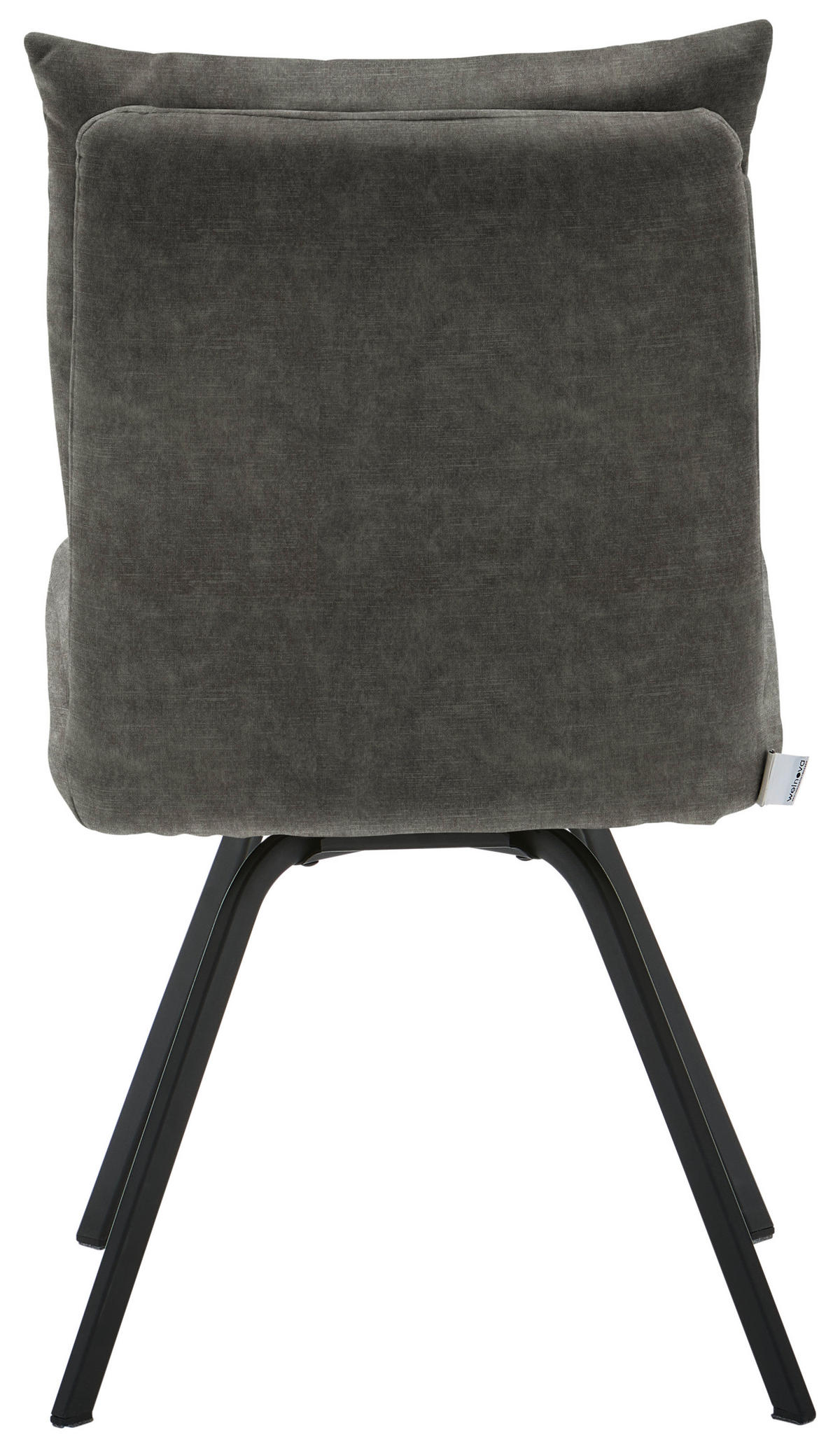 STUHL  in Velours Textil  - Dunkelgrau/Schwarz, Design, Textil/Metall (50/82/68cm) - Welnova