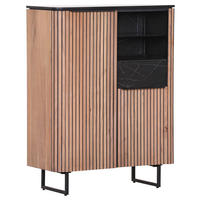 HIGHBOARD  in 90/120/42 cm  - Schwarz/Naturfarben, LIFESTYLE, Glas/Holzwerkstoff (90/120/42cm) - Landscape