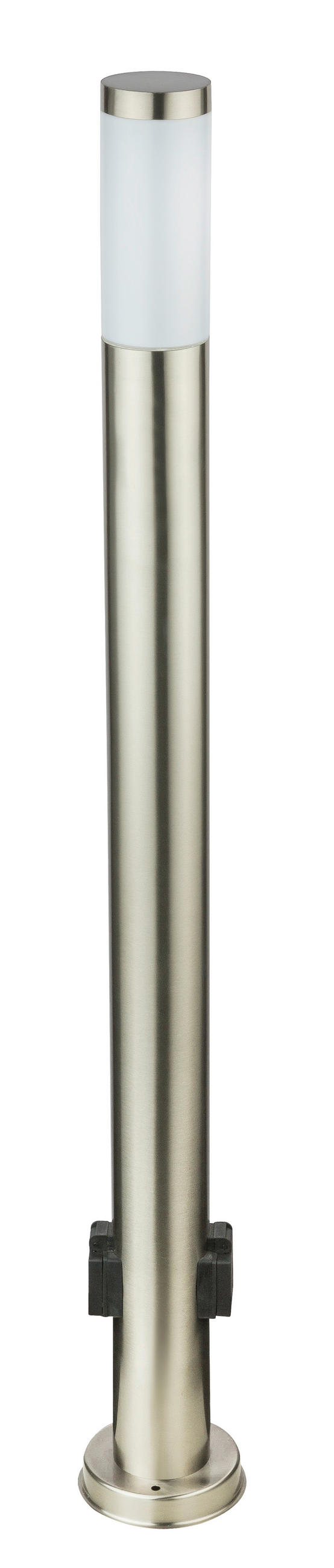 WEGELEUCHTE 13,1/110 cm   - Edelstahlfarben/Opal, Design, Kunststoff/Metall (13,1/110cm) - Globo