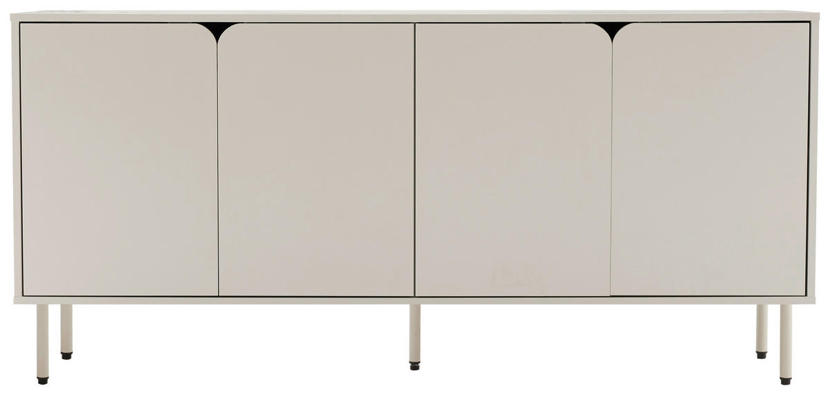 TÁLALÓSZEKRÉNY 160/75/40 cm  - selyemszürke, Design, faalapú anyag/fém (160/75/40cm) - Xora