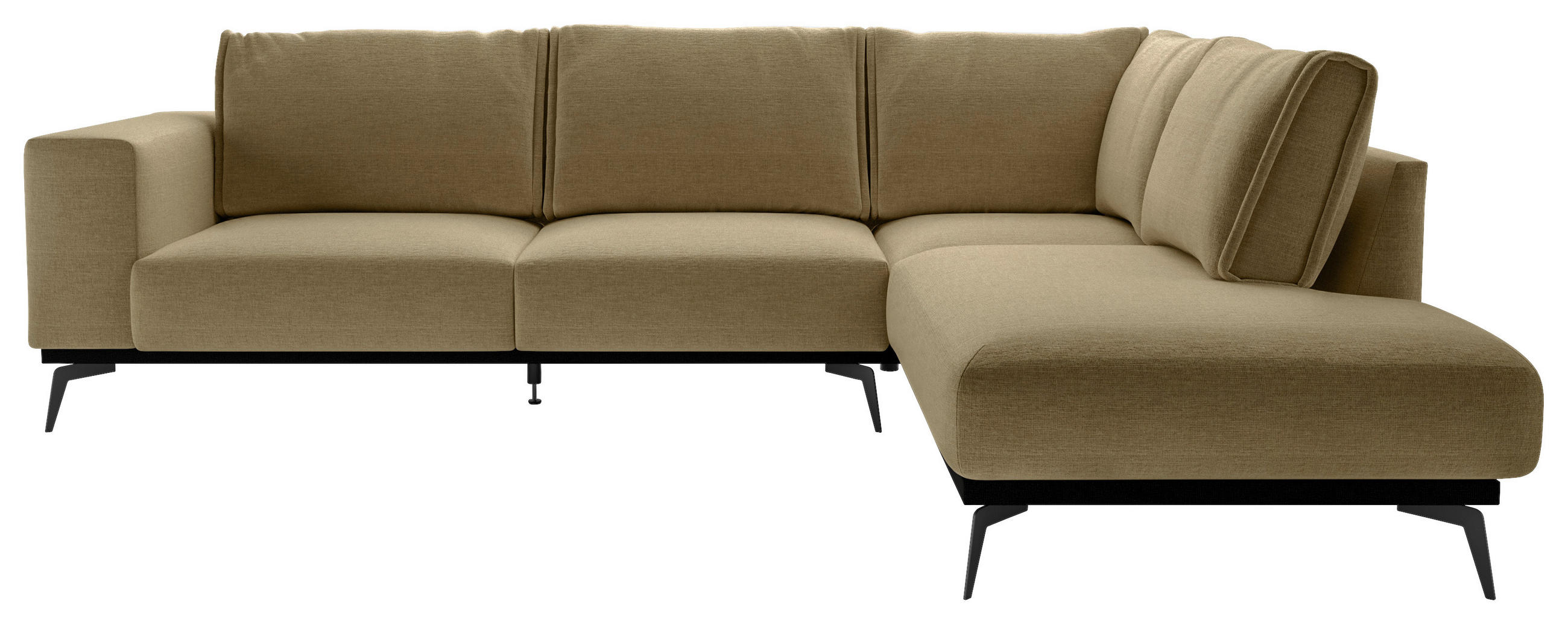 ECKSOFA in beflockt Goldfarben  293/200 cm  - Goldfarben/Schwarz, Design, Holz/Textil (293/200cm) - MID.YOU
