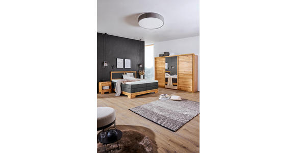 BOXSPRINGBETT 180/200 cm  in Braun, Eichefarben  - Eichefarben/Braun, Natur, Holz/Textil (180/200cm) - Linea Natura