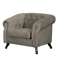 SESSEL in Velours Taupe  - Taupe, Design, Holz/Textil (110/82/90cm) - P & B