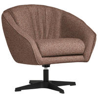 SESSEL in Bouclé Rosa  - Schwarz/Rosa, Design, Textil/Metall (80/78/80cm) - Stylife