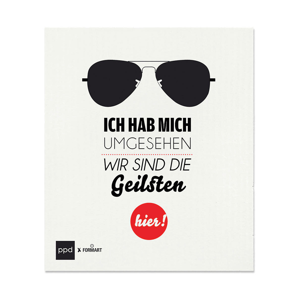 SCHWAMMTUCH  - Schwarz/Weiß, Basics, Textil (20/17cm) - PPD