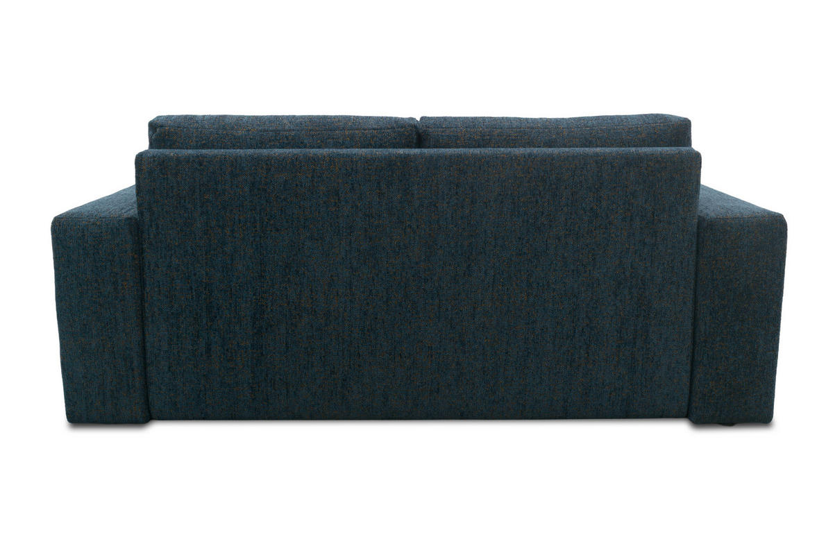 SCHLAFSOFA Chenille Blau  - Blau/Schwarz, Basics, Kunststoff/Textil (207/89/105cm) - Livetastic