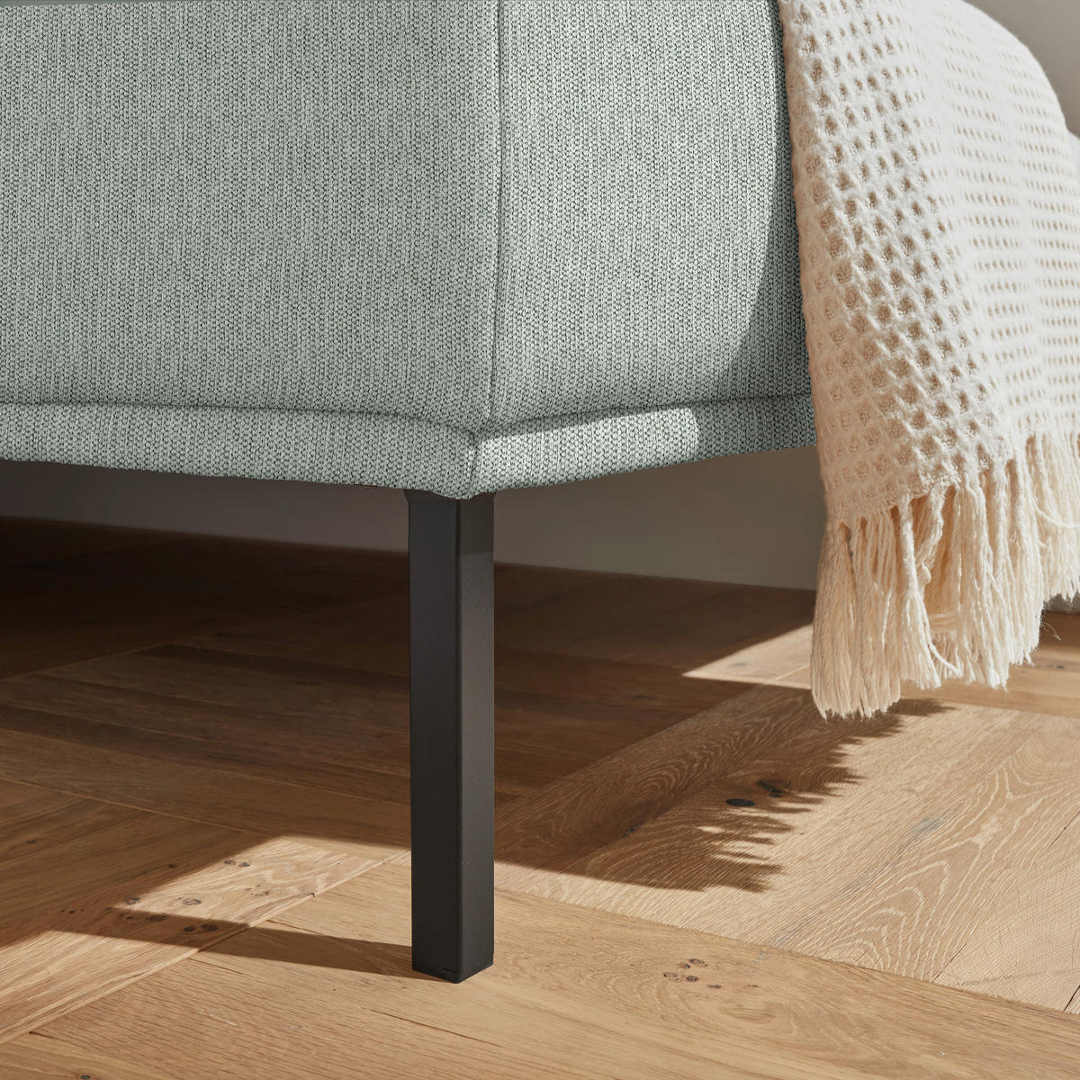 ECKSOFA  in Flachgewebe Grauweiß  308/270 cm  - Grauweiß/Schwarz, Design, Textil/Metall (308/270cm) - Pure Home Lifestyle