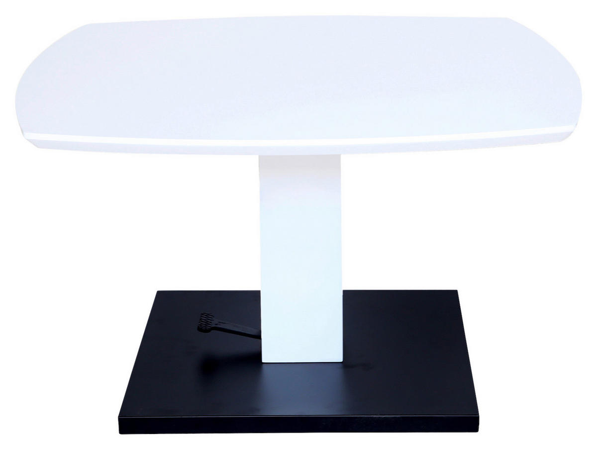 KLUB STOLIĆ crna, bijela  metal, drvni materijal  - bijela/crna, Design, drvni materijal/metal (80/80/47-66cm) - Novel