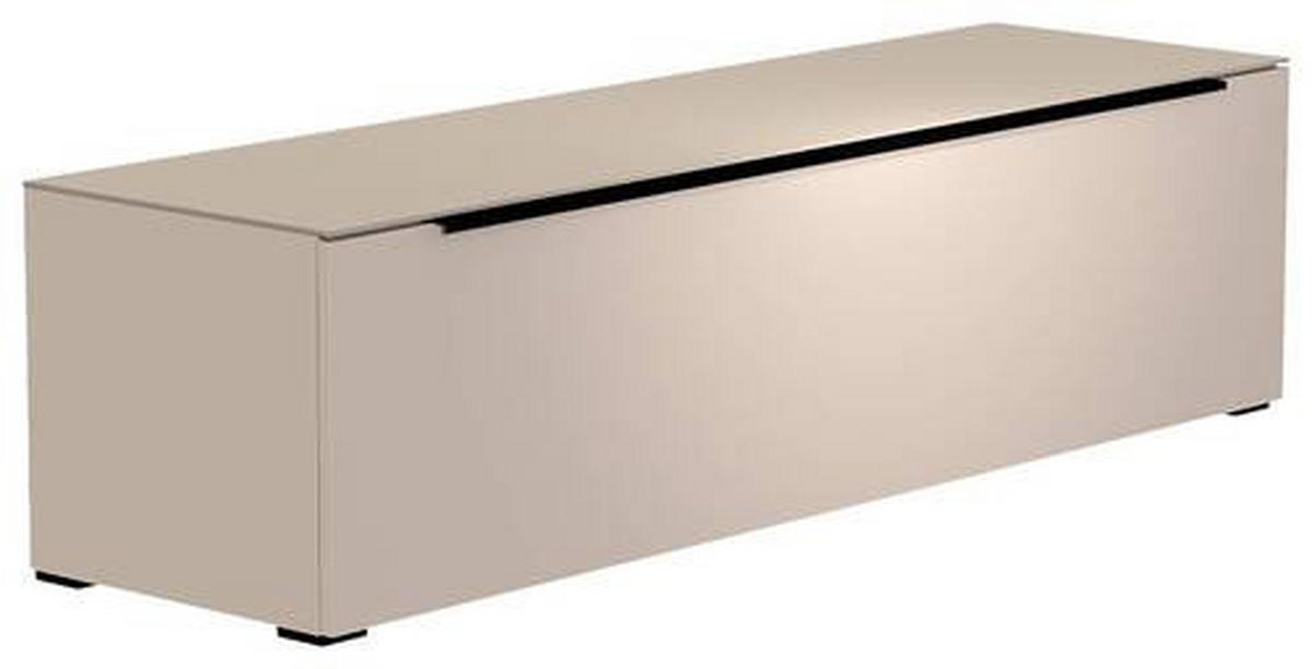 LOWBOARD  in 160/43/45 cm  - Sandfarben/Schwarz, Design, Glas/Holzwerkstoff (160/43/45cm) - Moderano