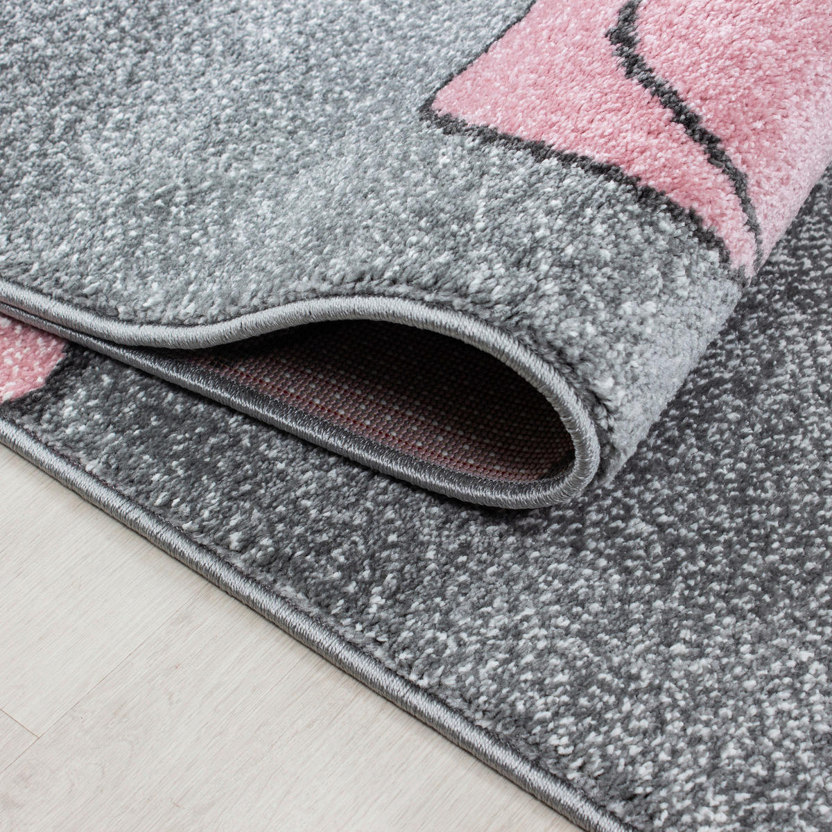 BARNMATTA 160/230 cm Kids 580  - vit/pink, Trend, textil (160/230cm) - Ben'n'jen