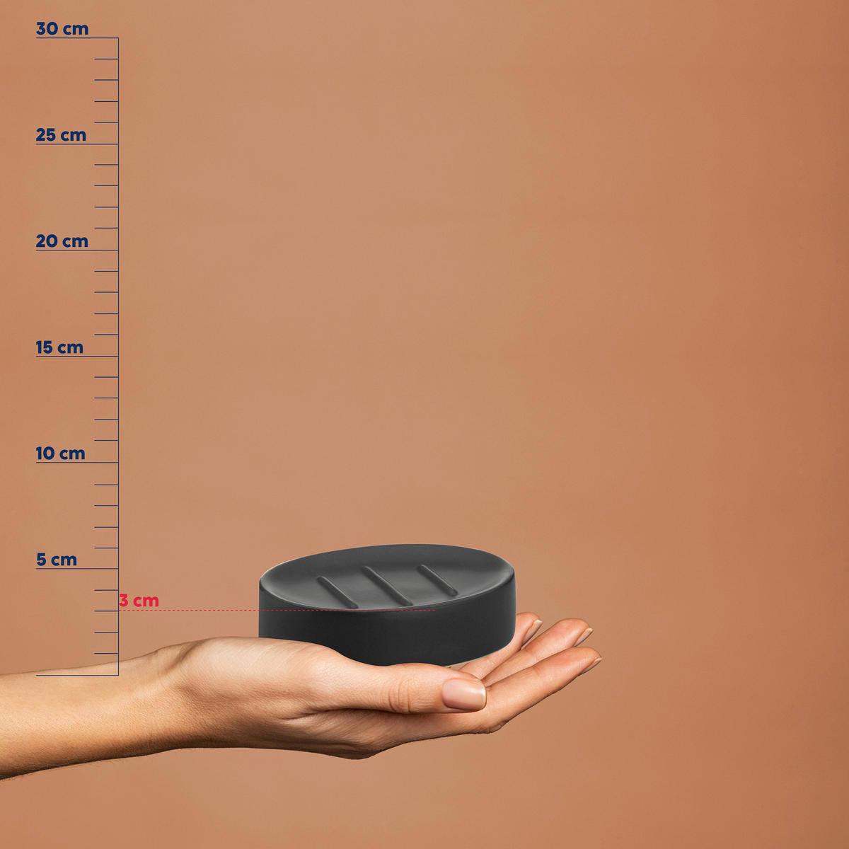 SEIFENSCHALE Keramik  - Schwarz, Basics, Keramik (12,50/8,50/3,00cm) - Kela