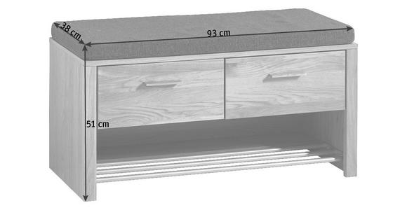 GARDEROBENBANK 93/48/38 cm - Edelstahlfarben/Eichefarben, Natur, Holz/Holzwerkstoff (93/48/38cm) - Voleo