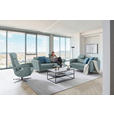 3-SITZER-SOFA in Leder Blau  - Blau/Schwarz, Design, Leder/Metall (190/84/99cm) - Dieter Knoll