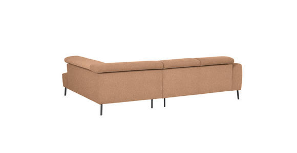 ECKSOFA in Webstoff Rostfarben 280/205 cm - Rostfarben/Schwarz, Design, Textil/Metall (280/205cm) - Xora