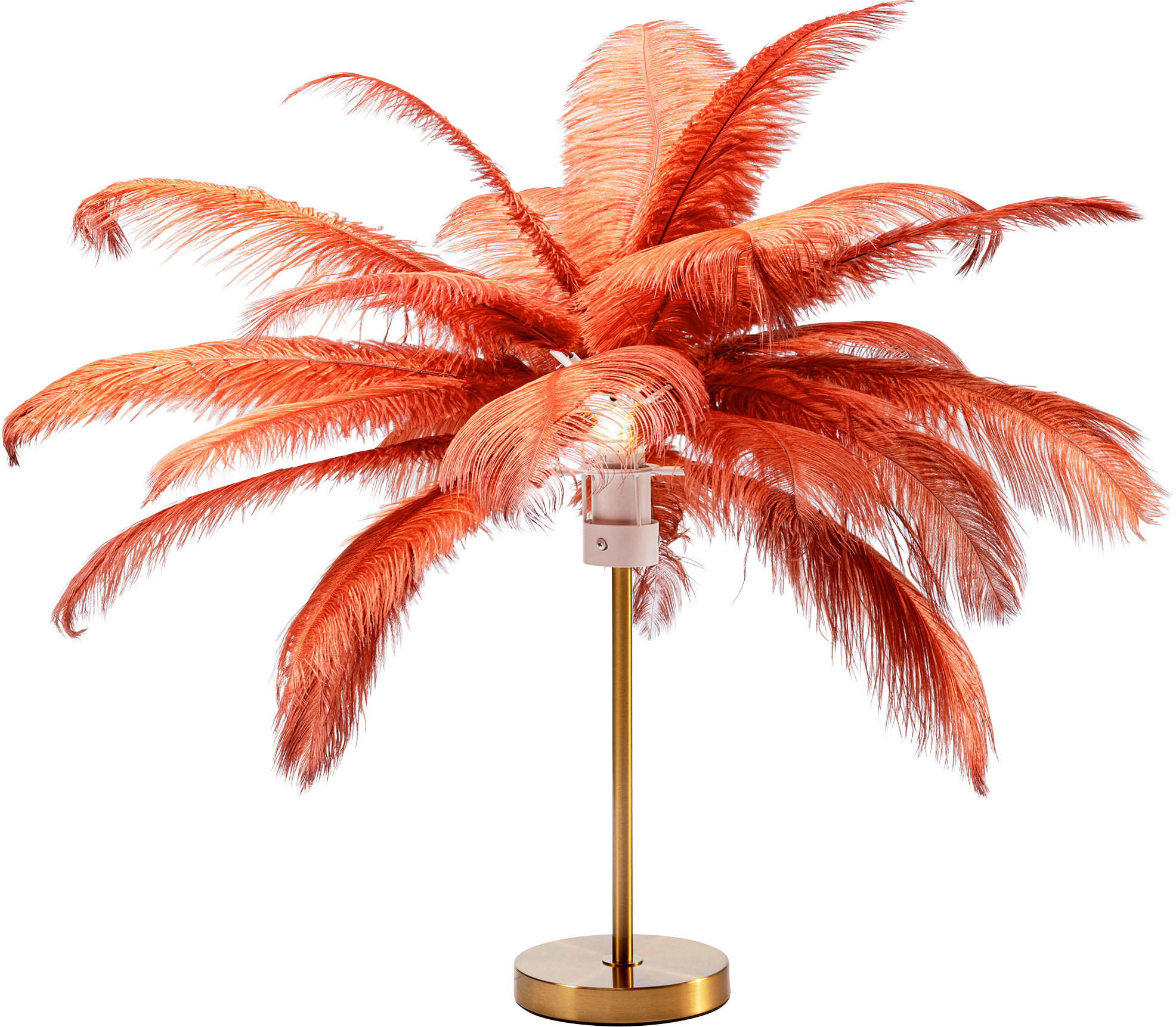 TISCHLEUCHTE - Rot/Messingfarben, MODERN, Naturmaterialien/Metall (50/60/50cm) - Kare-Design