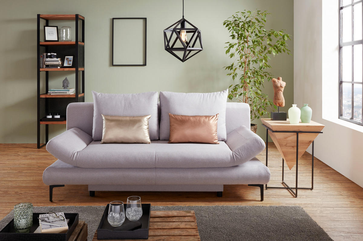 BÄDDSOFFA i flatväv ljusgrå  - ljusgrå/svart, Modern, textil (191/42-76/86cm) - MID.YOU