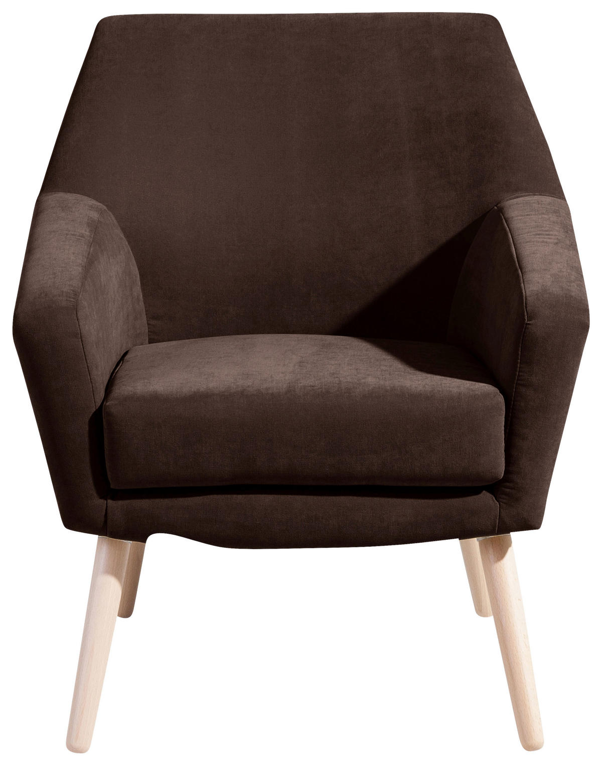 SESSEL in Velours Braun  - Buchefarben/Braun, Design, Holz/Textil (67/81/71cm) - Max Winzer