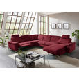 WOHNLANDSCHAFT in Chenille Rot  - Rot/Alufarben, Design, Textil/Metall (265/333/170cm) - Dieter Knoll