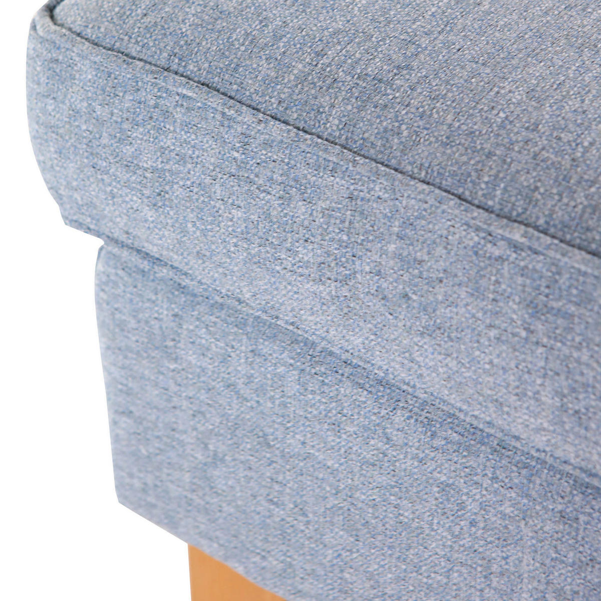 HOCKER in Textil Hellblau  - Eichefarben/Hellblau, Design, Holz/Textil (55/44/55cm) - MID.YOU