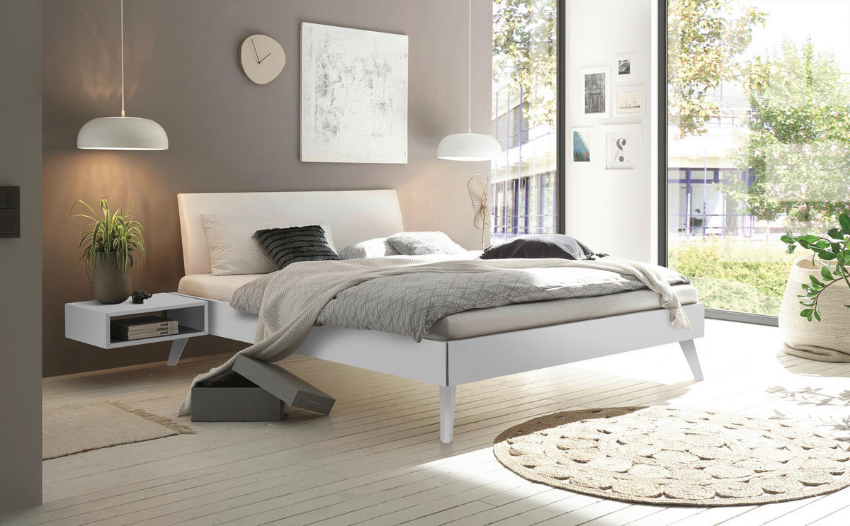 BETT 200/200 cm  in Weiß  - Weiß, Design (200/200cm) - Hasena