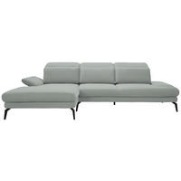 ECKSOFA in Flachgewebe Hellgrau  - Hellgrau/Schwarz, Design, Textil/Metall (180/289cm) - Stylife