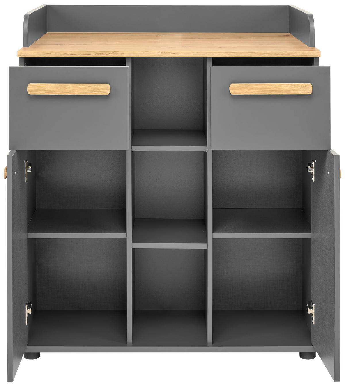 WICKELKOMMODE 89,2/100,2/70 cm  - Graphitfarben/Eiche Artisan, Basics, Holzwerkstoff/Kunststoff (89,2/100,2/70cm) - My Baby Lou