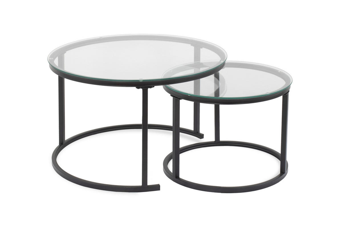 SET KLUB STOLIĆA višebojno, crna, bijela, prozirno  metal, staklo  - bijela/višebojno, Design, staklo/metal (50-70/50-70/38-45cm) - MID.YOU