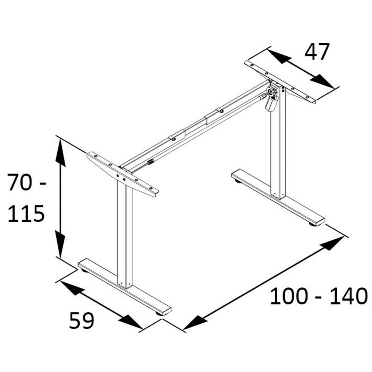 SCHREIBTISCH 138/60/72,7-117,2 cm Eichefarben höhenverstellbar  - Eichefarben/Schwarz, Basics, Holzwerkstoff/Kunststoff (138/60/72,7-117,2cm) - MID.YOU