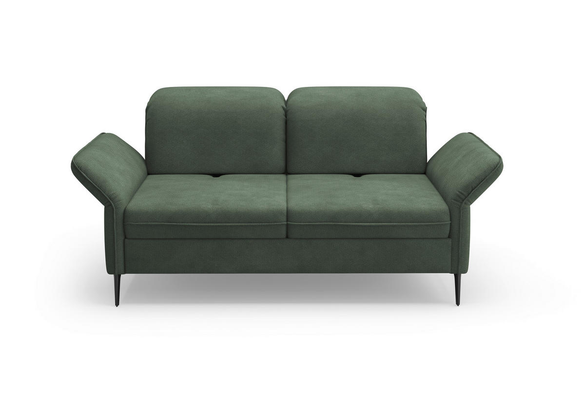 2,5-SITZER in Flachgewebe Grün  - Schwarz/Grün, KONVENTIONELL, Textil/Metall (189/92/123cm) - Sit & More