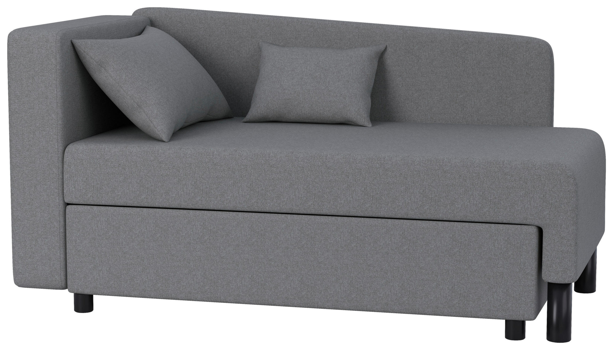 RÉCAMIERE Grau Webstoff  - Schwarz/Grau, KONVENTIONELL, Kunststoff/Textil (145/75/75cm) - Carryhome