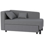 RÉCAMIERE  in Webstoff Grau  - Schwarz/Grau, KONVENTIONELL, Kunststoff/Textil (145/75/75cm) - Carryhome