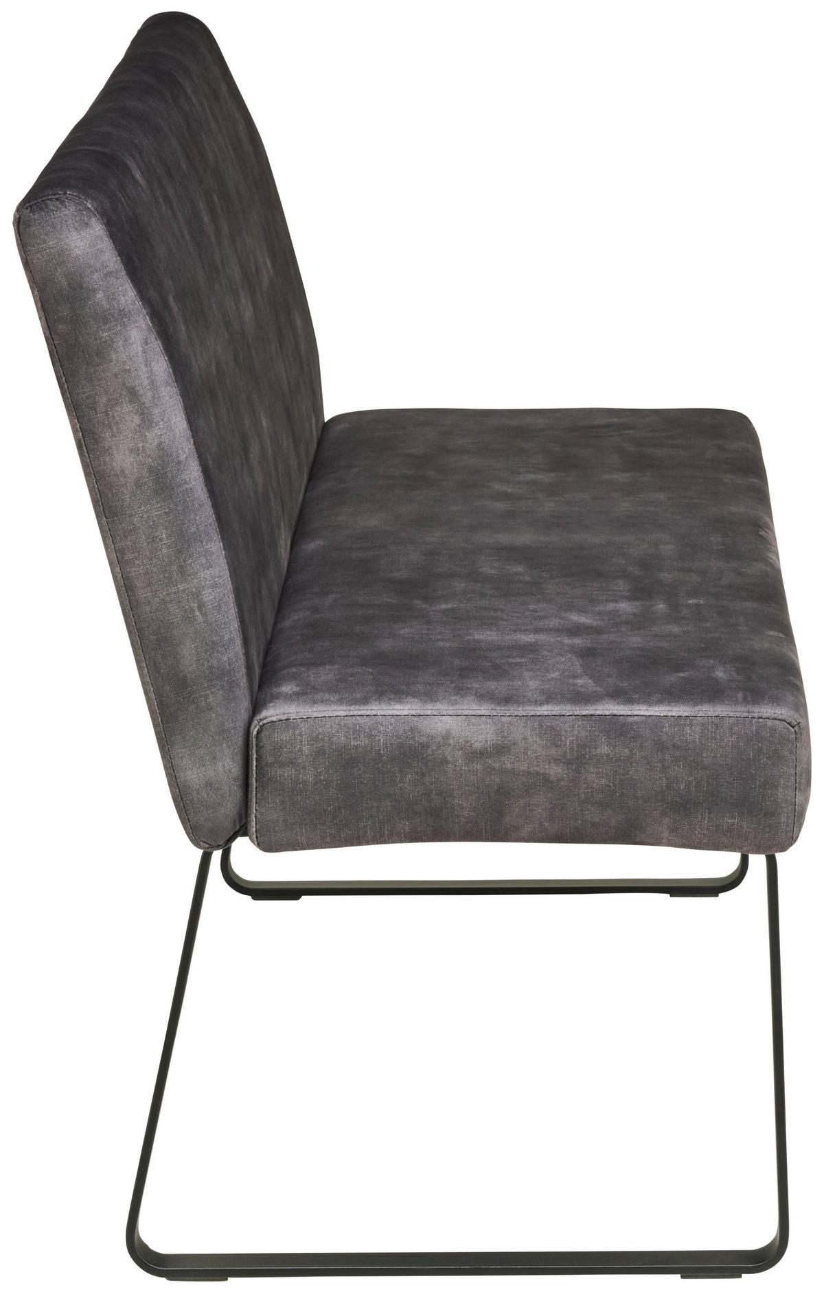 SITZBANK in Metall, Textil Dunkelgrau  - Dunkelgrau/Schwarz, LIFESTYLE, Textil/Metall (140/90/45cm) - MID.YOU