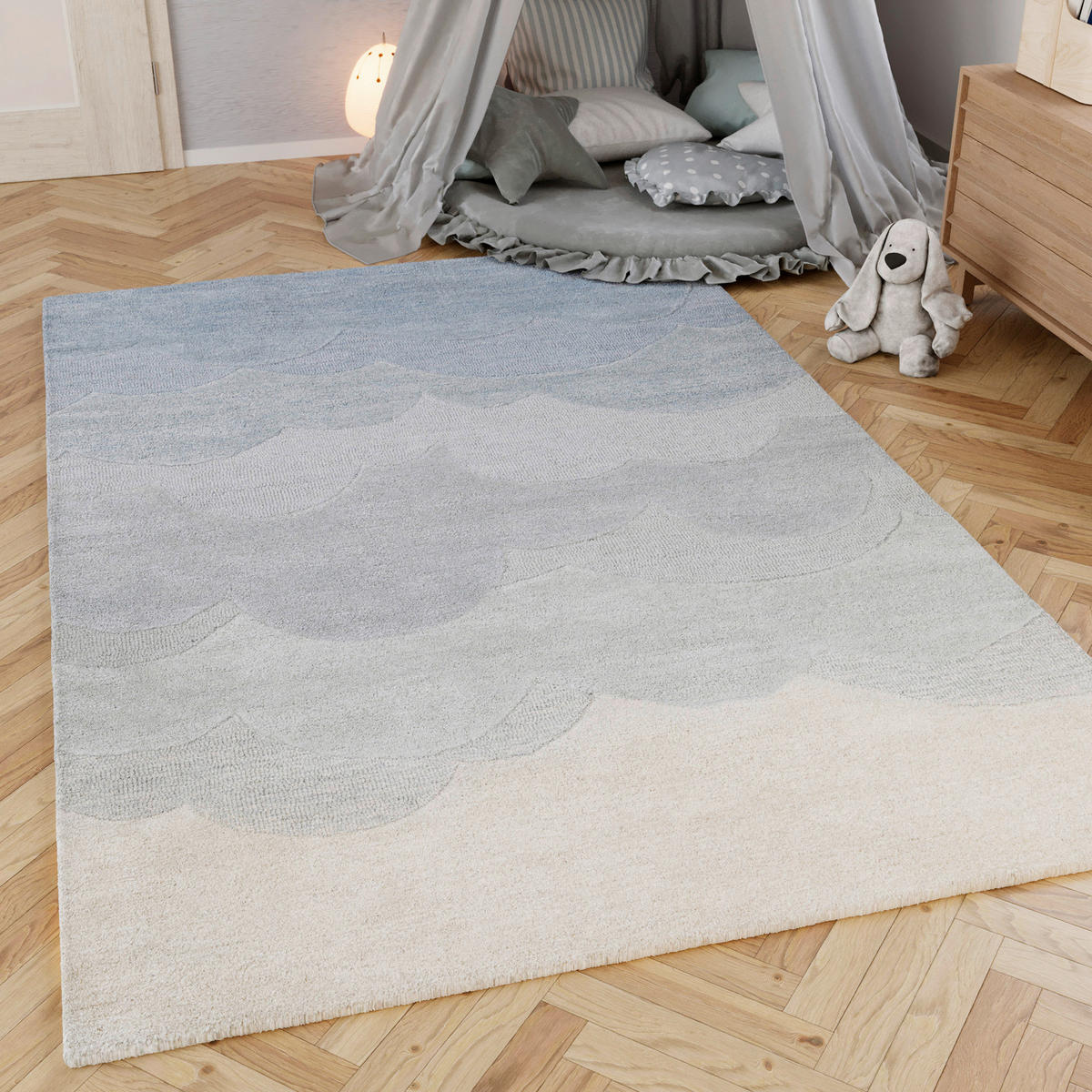 KINDERTEPPICH 140/200 cm Mika  - Pastellblau/Graublau, Trend, Textil (140/200cm)