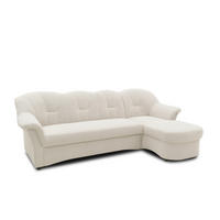 ECKSOFA FLORES FK Creme Mikrofaser  - Creme/Schwarz, KONVENTIONELL, Kunststoff/Textil (231/142/84cm) - MID.YOU