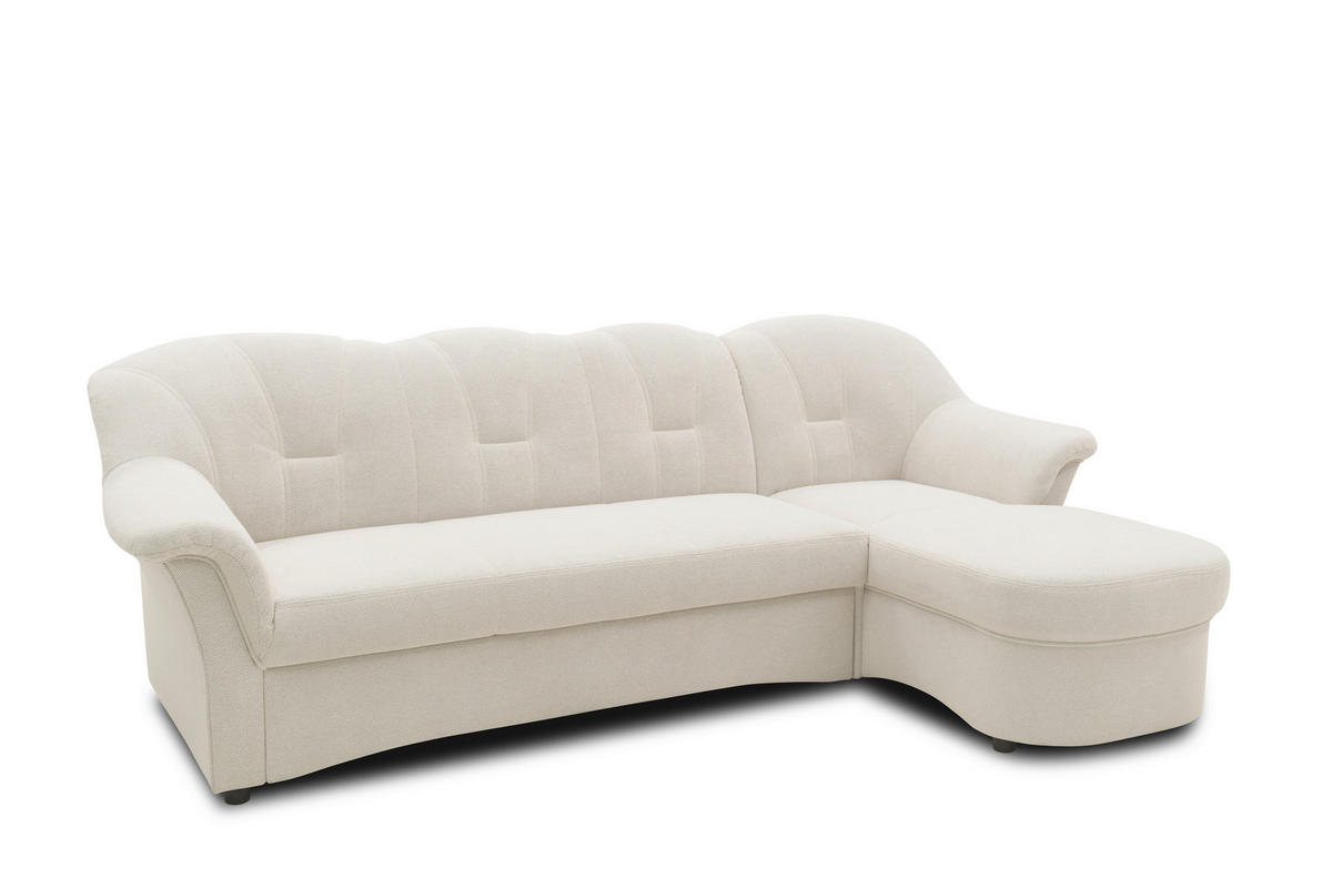 ECKSOFA FLORES FK Creme Mikrofaser  - Creme/Schwarz, KONVENTIONELL, Kunststoff/Textil (231/142/84cm) - MID.YOU