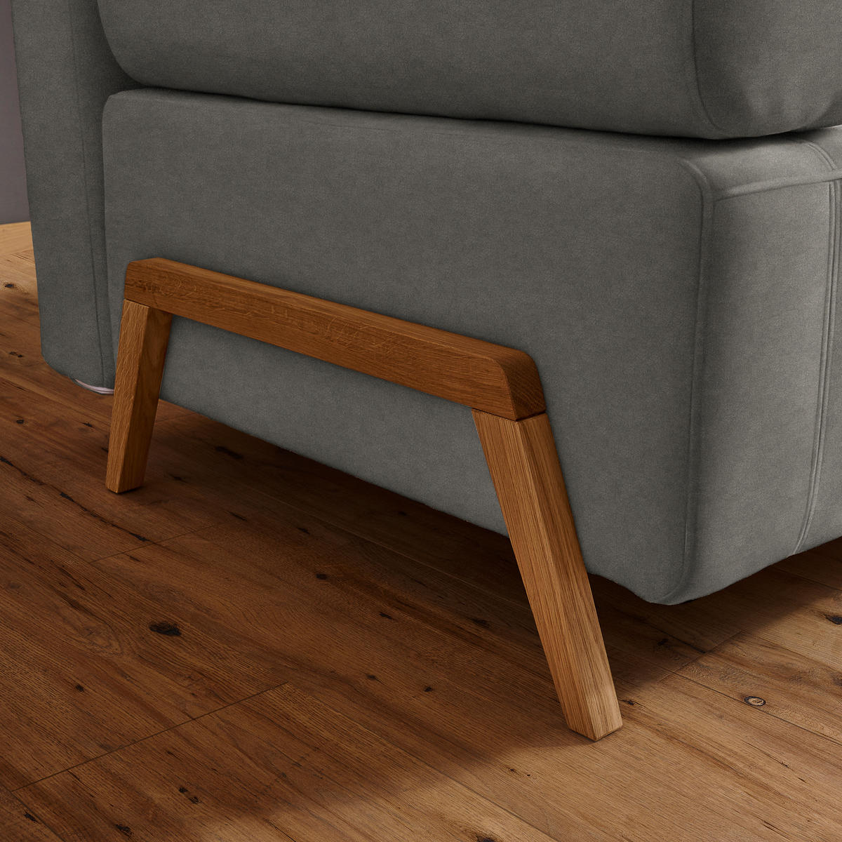 SCHLAFSOFA in Holz, Textil Graubraun  - Graubraun/Naturfarben, Design, Holz/Textil (211/88/102cm) - Niels Andersson