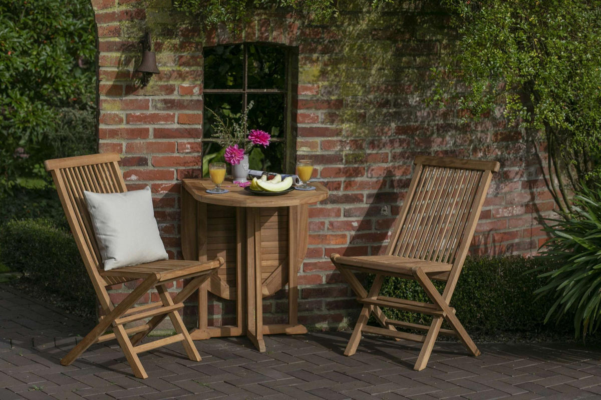 GARTENSESSEL-SET Teakholz Teakfarben  - Teakfarben, Basics, Holz (47/89/62cm) - Gardenson