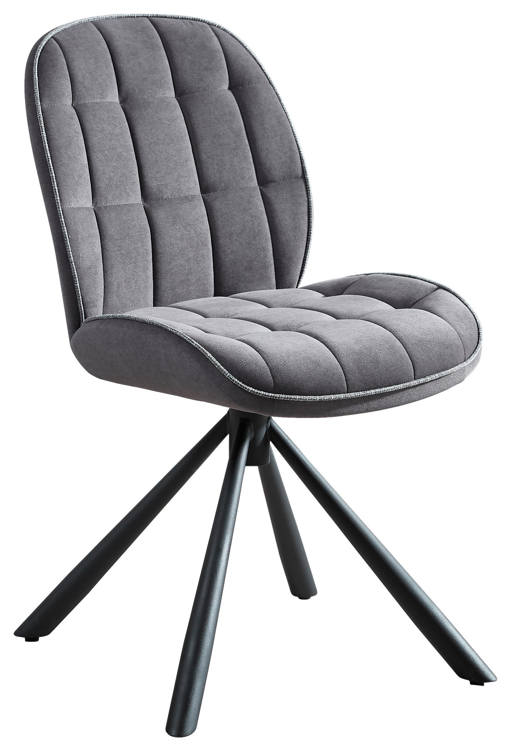 STUHL - Dunkelgrau/Schwarz, KONVENTIONELL, Holz/Textil (47,5/62/85,5cm) - Livetastic