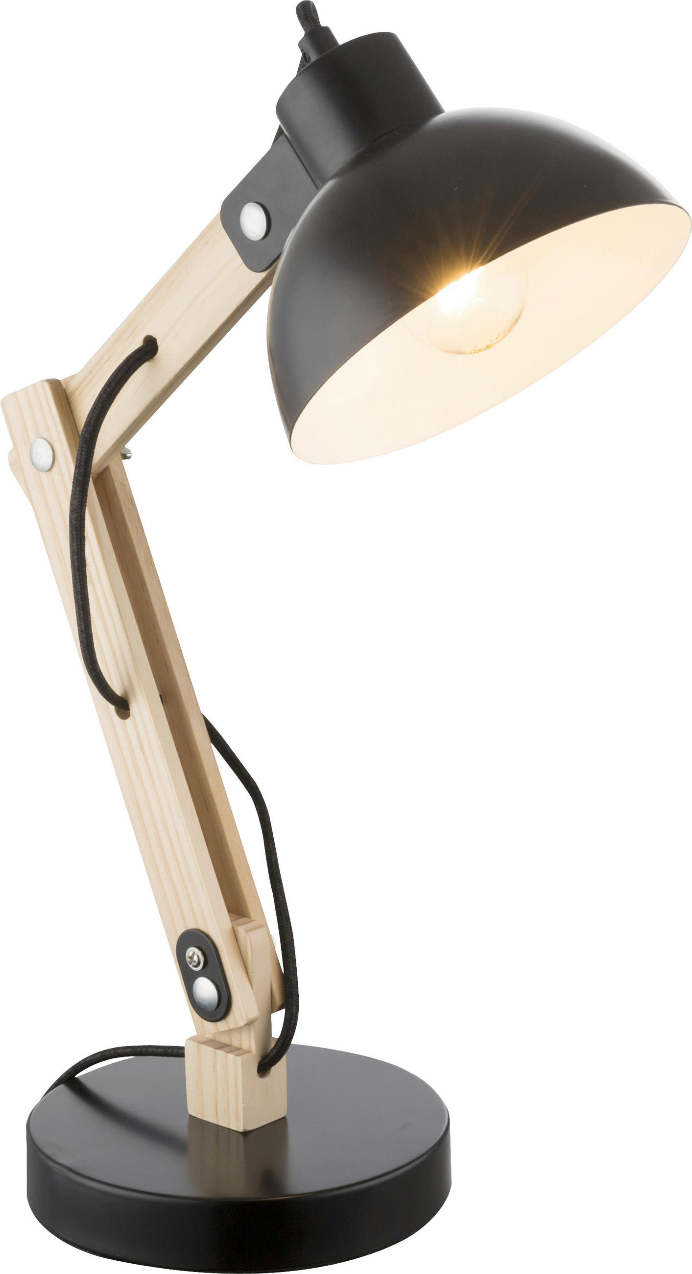 STONA LAMPA  - crna, Lajfstajl, metal/drvo (32/16/45cm)