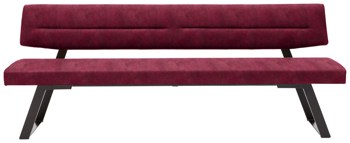 SITZBANK 170/85/58 cm  in Dunkelrot  - Schwarz/Dunkelrot, Design, Textil/Metall (170/85/58cm) - Dieter Knoll