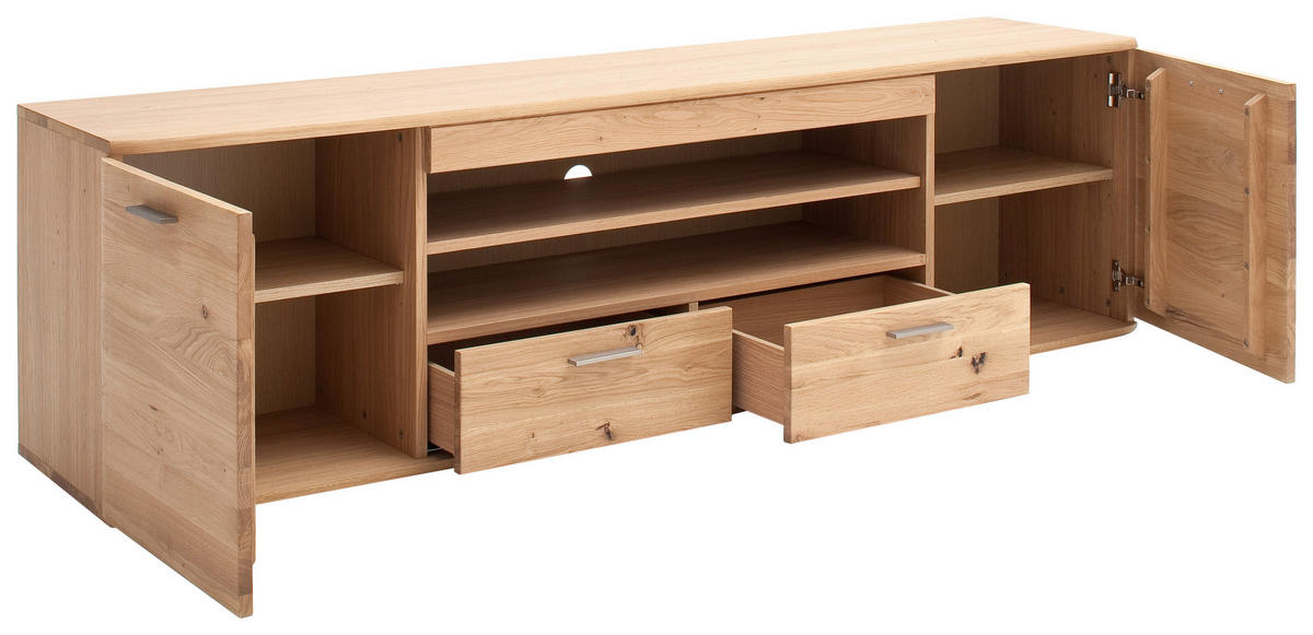 LOWBOARD  in 200/58/44 cm  - Nickelfarben, Natur, Holz/Holzwerkstoff (200/58/44cm)