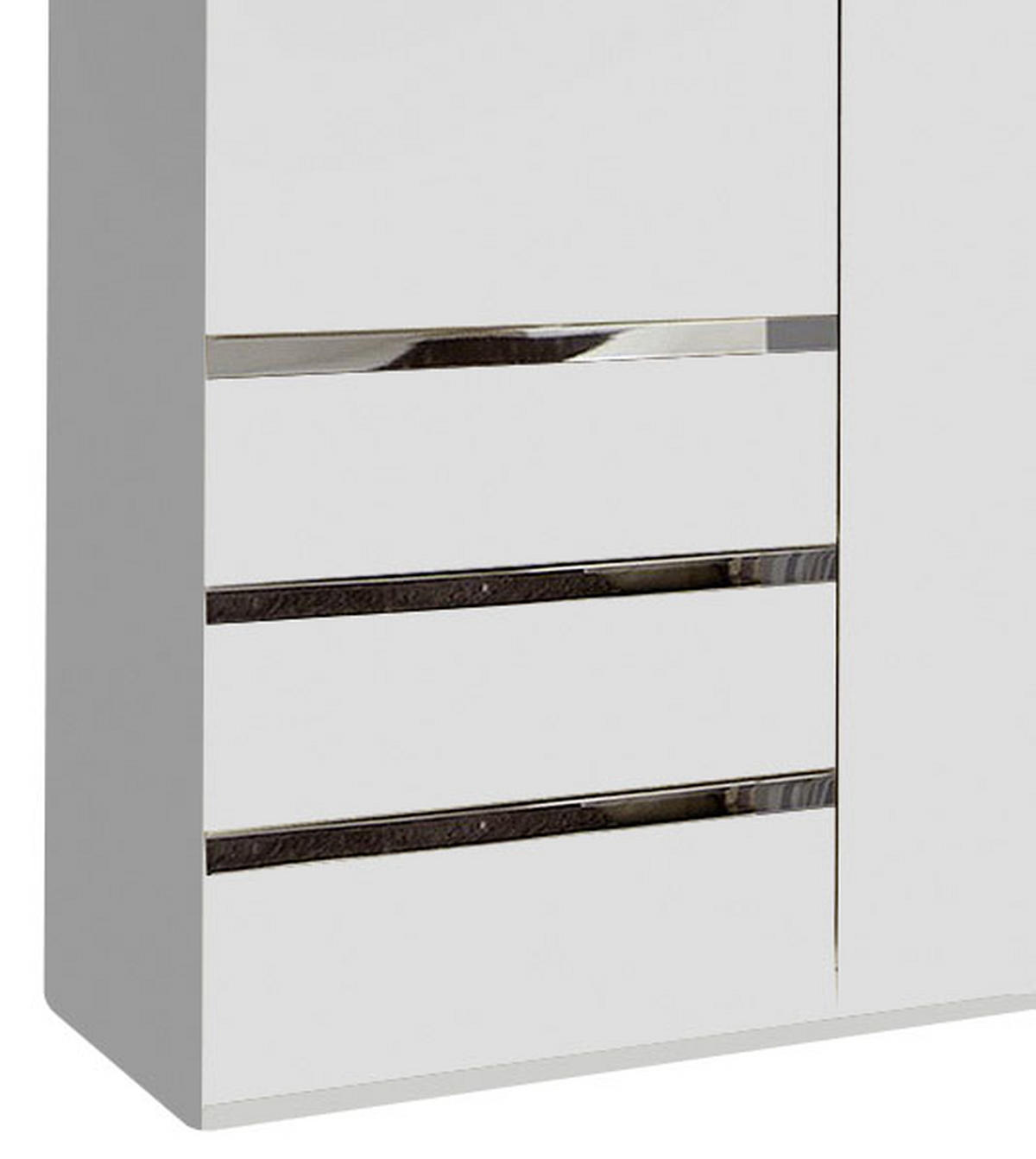 DREHTÜRENSCHRANK 300/216/58 cm 6-türig Silberfarben, Weiß  - Chromfarben/Silberfarben, MODERN, Glas/Holzwerkstoff (300/216/58cm) - MID.YOU