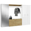 GARDEROBE 4-teilig  in 273/193/34 cm  - Weiß Hochglanz, KONVENTIONELL, Glas/Holzwerkstoff (273/193/34cm) - MID.YOU