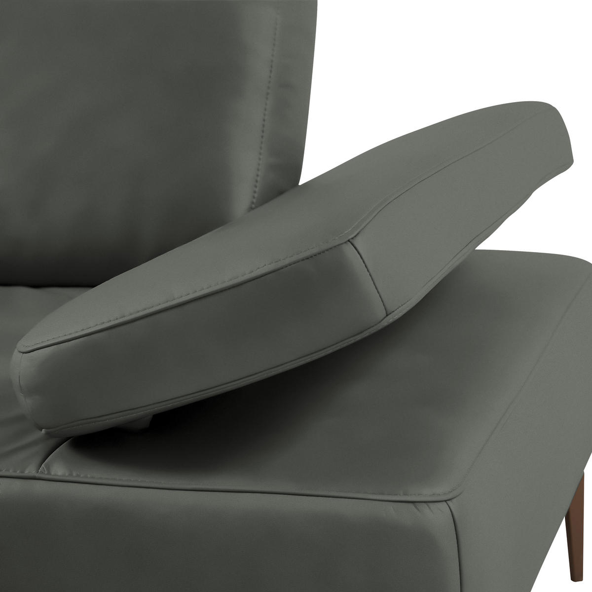 ECKSOFA in Echtleder Anthrazit  176/314 cm  - Anthrazit/Bronzefarben, Design, Leder/Holz (176/314cm) - Valnatura